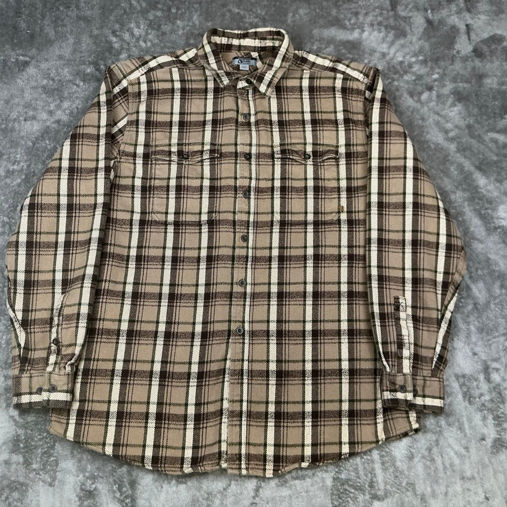 Gander Mountain Guide Series Mens 2XLT Plaid Flannel Long Sleeve Button Up Shirt